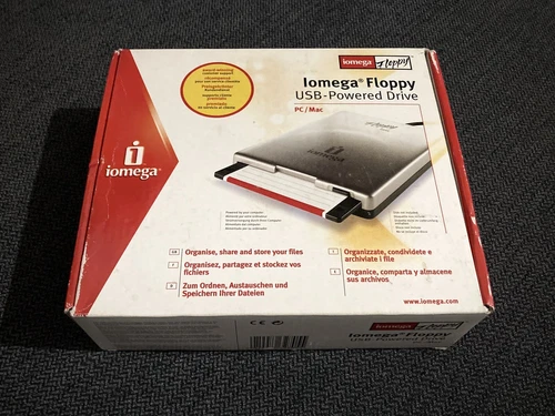 IOMEGA USB EXTERNAL FLOPPY DISK DRIVE, BOXED, DRIVERS, MAC & WIN 98 ME 2000, XP