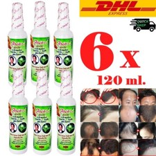 6 x 120ml. Jinda Thai Herbal Serum Natural Growth Grow Hair Reduce Hair Loss DHL