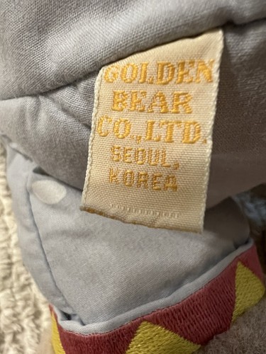 Vintage Golden Bear Co Ltd Taupe Bear Polyester Body Plush Stuffed Animal Korea - Picture 14 of 21