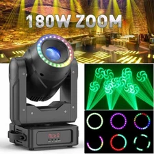 180W LED ZOOM RGBW Beam Moving Head 3Prism Gobo Stage Light DMX DJ Spot Party