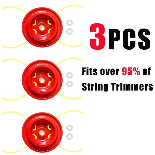 3PCS Aluminum Universal Metals Trimmer Head Replacement Brush Cutter Weedeater