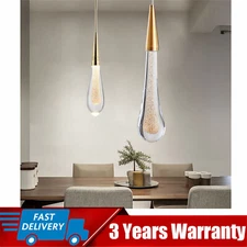 Modern Crystal Glass Ceiling Light Fixture Chandelier Teardrop Pendant Lamp Home