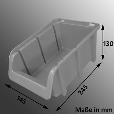 Lagerboxen Stapelboxen Sichtlagerboxen Sichtlagerkasten Schütten Stapelbox grau