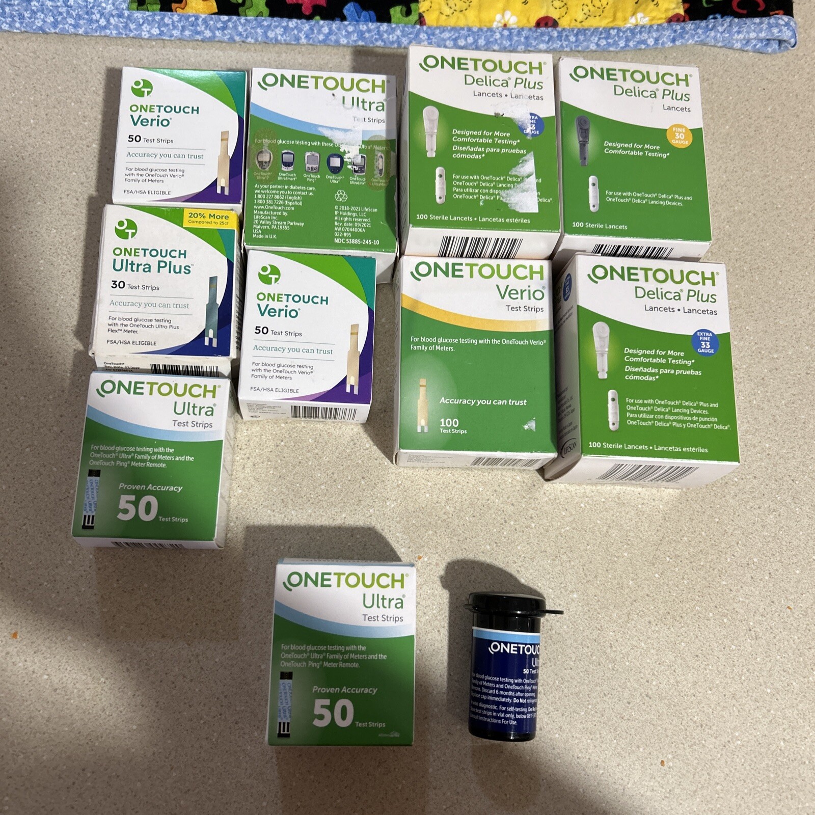 9 Brand New One Touch Verio Ultra Test Strips Lancets Machine 8/25 2