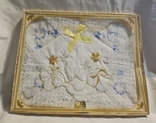 Vintage Ladies NOS Boxed 3 Handkerchiefs Embroidered Lace Paris Md in Japan