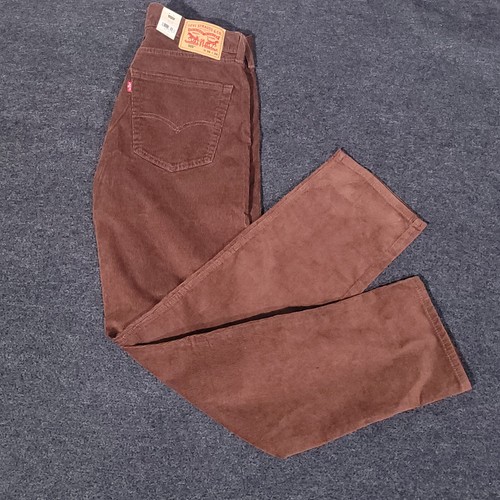 Levis 505 Corduroy Pants Mens 36x34 Regular Fit Brown Straight Leg Stretch NWT