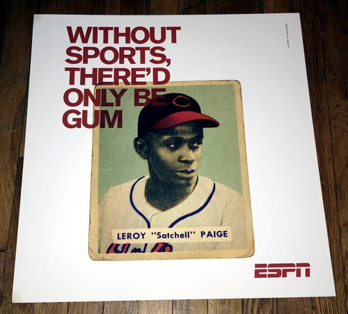 VINTAGE ESPN SCHULRANZEN PAIGE 1949 BOWMAN BASEBALL KARTE U-BAHN POSTER 22x21 ZOLL