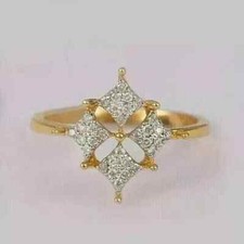 2Ct Round Cut Lab Created Diamond Women's Engagement Ring 14k Yellow Gold Finish
