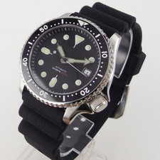 20ATM 41mm Tandorio Sterile Black Dial Sapphire NH35 Automatic Diving Mens Watch