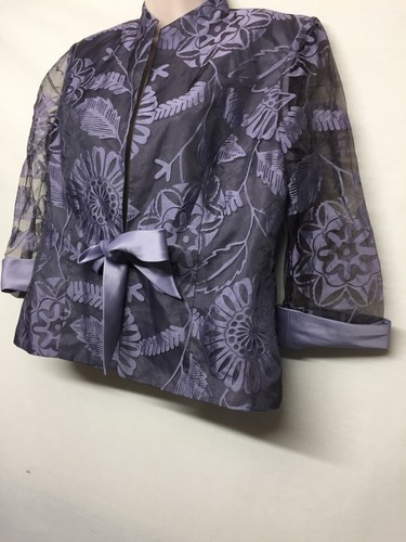 R&M Richards Women's Jacket Formal Purple Bow Jacket Size 12P +A1B - Picture 4 of 12