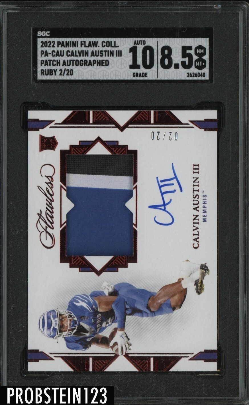 Kenneth Walker III Panini Flawless Collegiate #127 Patch Autographs-Vertical-Ruby