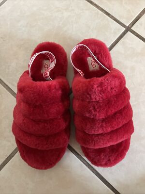 NEW WOMEN S UGG SUPER FLUFF SLIPPER  RED WOMEN'S US SIZE 5