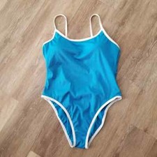 NWOT Shade Shore Blue Contrast Binding One Piece Swimsuit Size XL