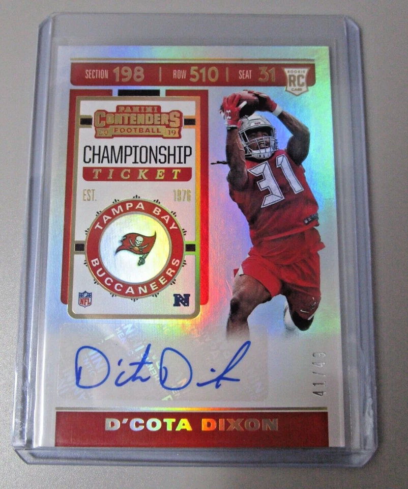 D'Cota Dixon 2019 Contenders #255 Championship Ticket Rookie RC Auto 41/49 - Image 2 of 3