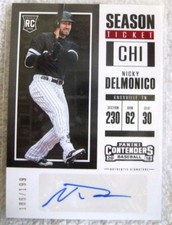 Nicky Delmonico RC 2018 Panini Contenders ROOKIE Auto#186/199!White Sox OF/3B RC