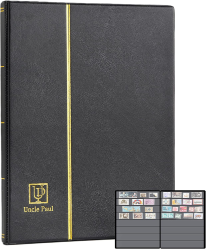 Stamp Album Stockbook, 160 Pockets 20 Black Sides Leatherette Padded Black Cover - Picture 11 of 12
