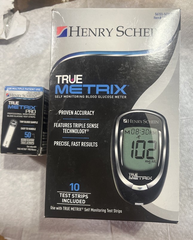 True Metrix Self Monitoring Blood Glucose System Meter Kit With Strips Brand New