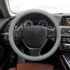 Steering Wheel Cover for Most Cars, 13 to 14.17 Inches, Non-Slip S Color: Gray