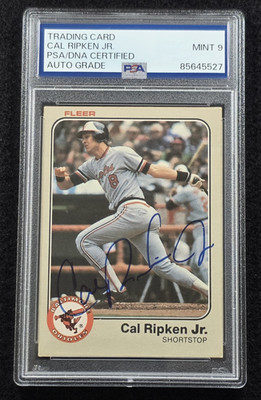 1983 CAL RIPKEN JR. Signed Fleer Baseball Card-BALTIMORE ORIOLES