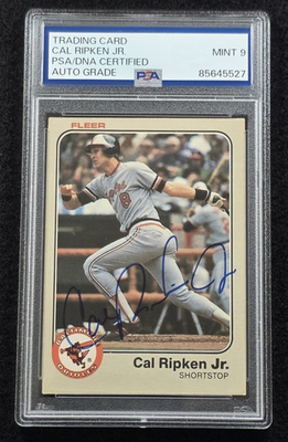 1983 CAL RIPKEN JR. Signed Fleer Baseball Card-BALTIMORE ORIOLES