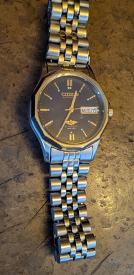 Citizen Eagle 7 WR100 VINTAGE Automatik Uhr Blue Dial 4-R31548 RC TOP