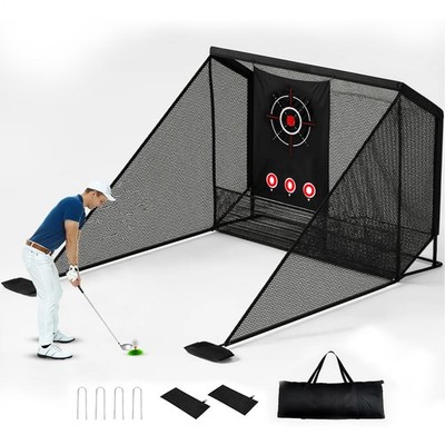 10x7Ft Heavy Duty Golf Practice Net with Target Cloth Driving Golf Hitting Net-