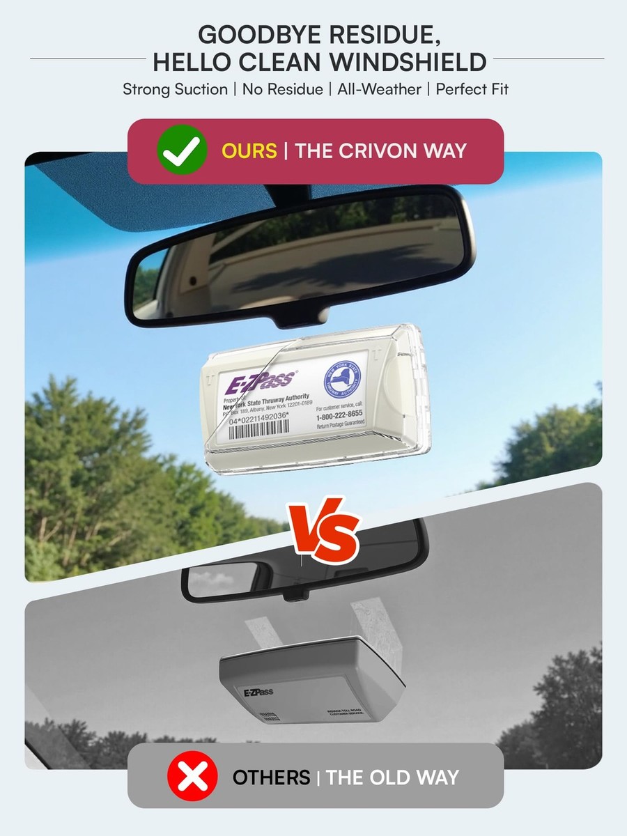 EZ Pass Holder for Windshield: Toll Pass Tag Transponder Holder