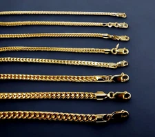 14K Yellow Gold Franco Square Box Chain Necklace Real Gold 1.5mm-5mm 16"-30"