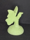 Vintage Fenton - Green Satin Glass Butterfly Ring Holder - Uranium