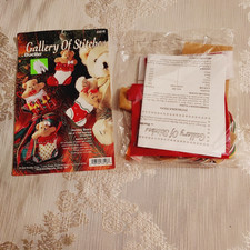 Vtg Bucilla 1995 Gallery of Stitches Holiday Bears Felt Ornaments Kit 33518 Open