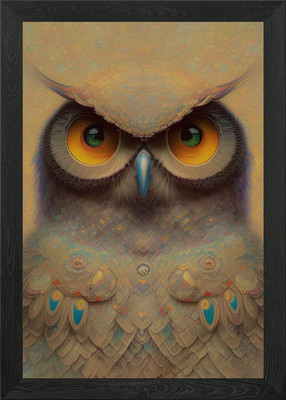 Eule 2 Digital Gemälde Gerahmt Wandbild Poster Leinwanddruck Bild
