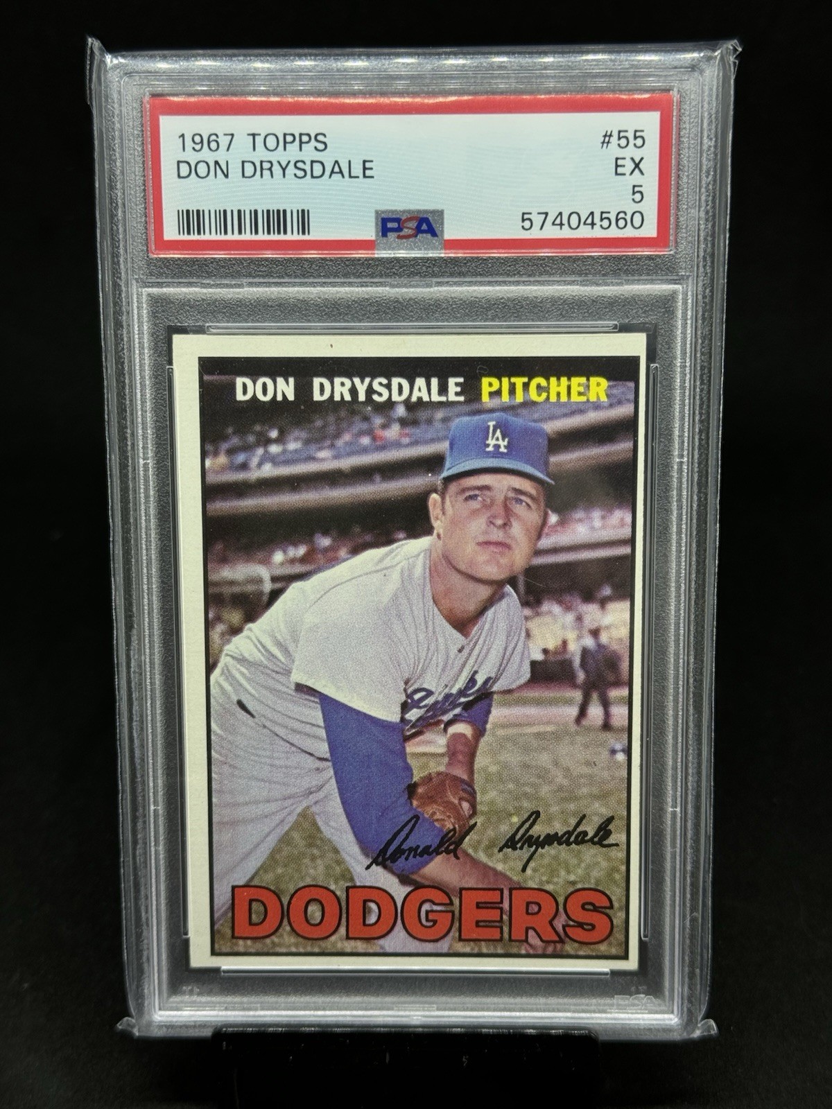 1967 TOPPS #55 DON DRYSDALE 🔥PSA 5 EX🔥 DODGERS HOF!