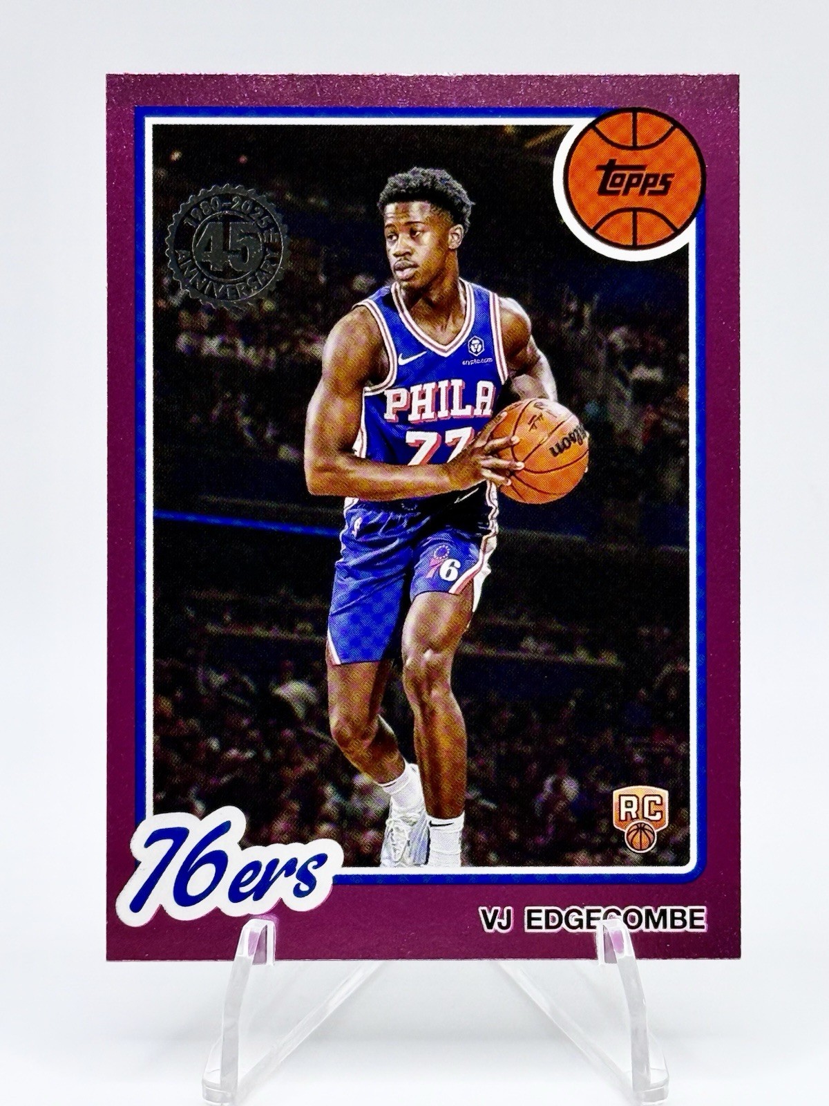 VJ EDGECOMBE ROOKIE 2025-26 Topps 1980-81 45th Anniversary PINK SP #80BK-96 (RC)