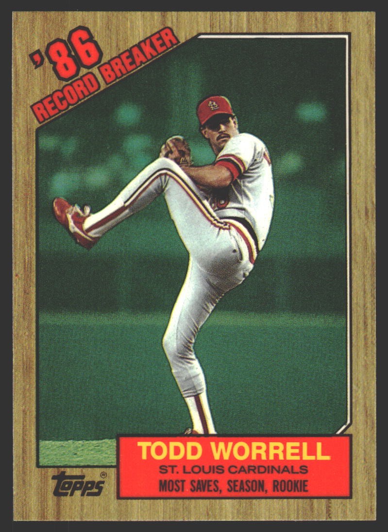 Todd Worrell #7 1987 Topps Collector's Edition (Tiffany) St. Louis Cardinals