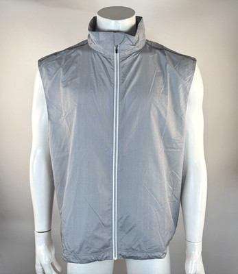 Full Turn Direct Golf Windwear Vest Mens L NWT Lightweight Full Zip Pockets Gray