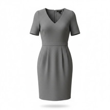 J.Crew Super 120's Wool V-Neck Sheath Dress in Grey Size 0