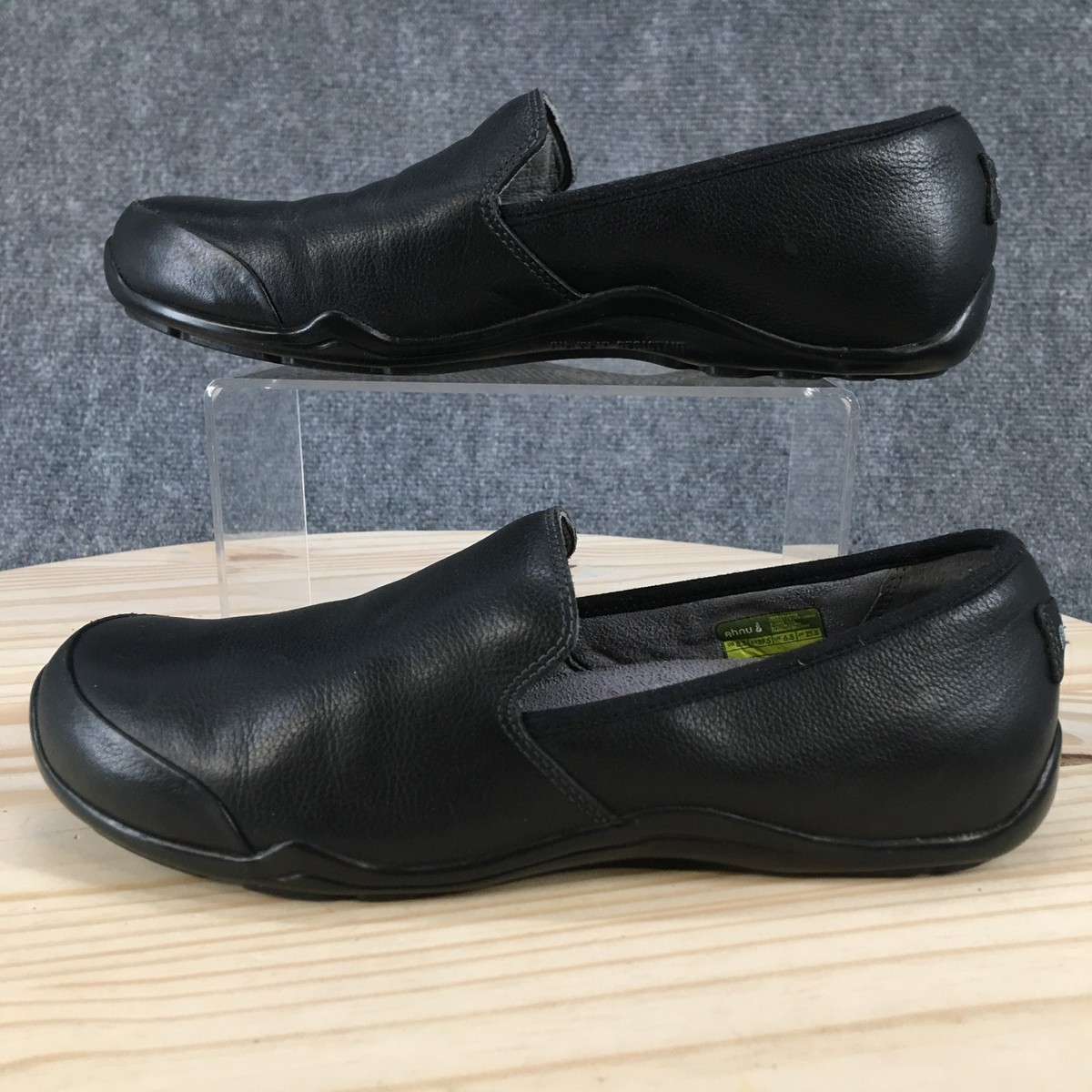 Ahnu Slip-On Womens 8.5 Black Penny Pro Loafers Leather  display picture 2