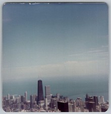 Vtg Color Snapshot Chicago Skyline John Hancock Center Lake Michigan View 1979