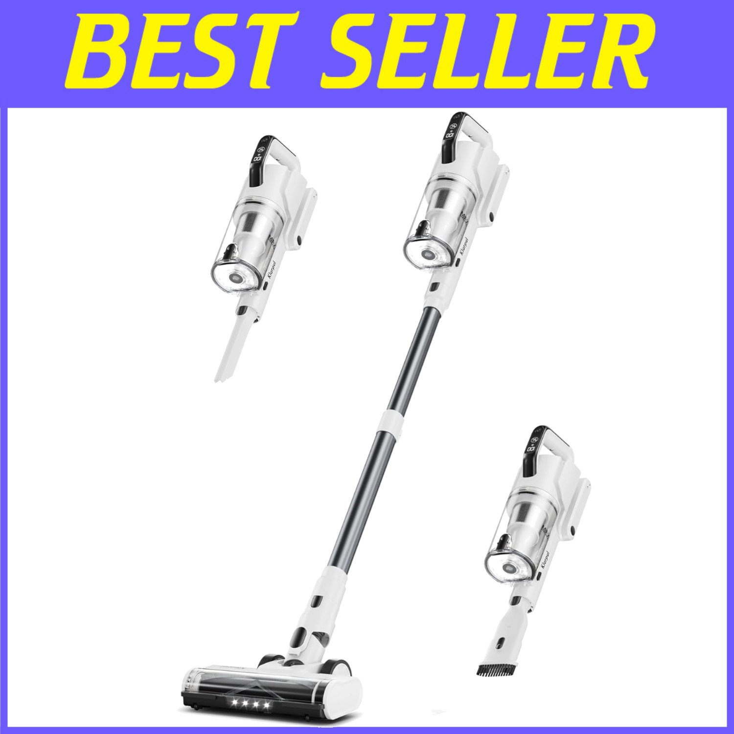 600W Cordless Vacuum Cleaner, 50Kpa Suction Power
