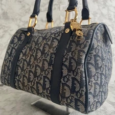 Christian Dior Mini Boston Trotter Canvas Handbag Padlock included From Japan YZ