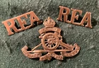 Royal feild Artillery Cap and collar Badges. Brass. Ww1. Ww52