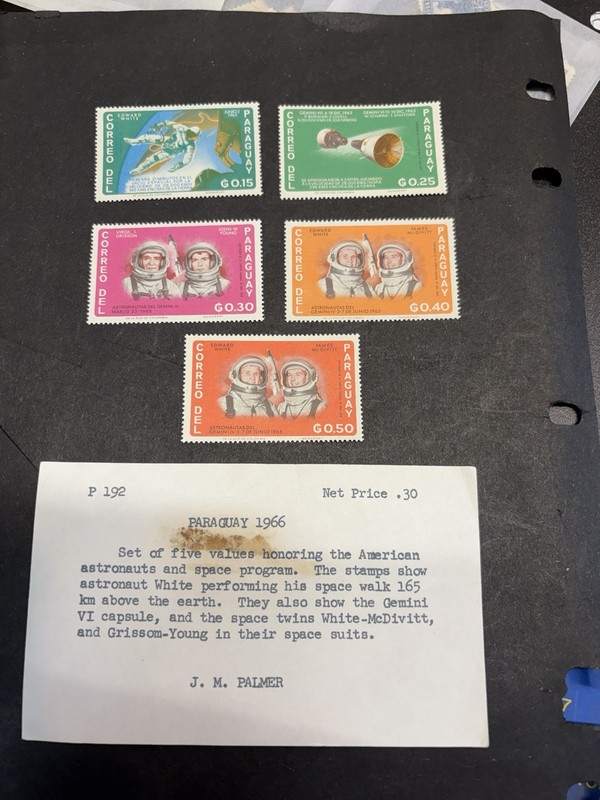 49₵ Sale Beautiful Paraguay 1966 Astronauts Gemini Commemorative Stamps MNH