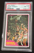 1981 Topps Basketball Magic Johnson #109 Graded PSA 8 NM-MINT Los Angeles Lakers