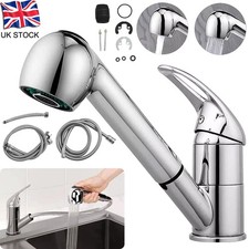 Chrome Combi Mixer Tap & Pull Out Shower Handset For Motorhome/Caravan Kitchen