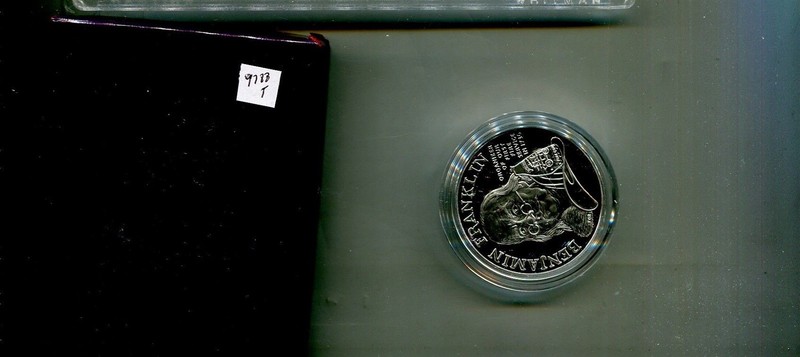 BEN FRANKLIN FIREFIGHTERS 1992 SILVER PROOF MEDAL 9788T