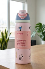 New Pink Snoopy Water Bottle Owala 32oz Stainless Steel Exclusive Edition