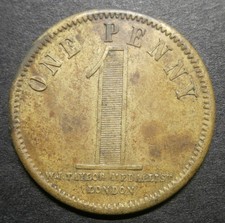 Trade token - Penny by W.J. Taylor - Unlisted, but similar to Mitchiner#9300