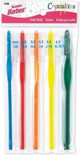Susan Bates Crystalites Acrylic Crochet Hook Set  Sizes G6 to K10.5