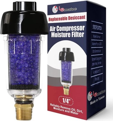 Compressed Air Desiccant Filter 150PSI 22CFM Removes Oil Moisture Pneumatic Tool