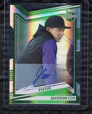 2022 Panini Elite Extra Edition /95 Jackson Cox Status Green Auto #50 Rockies